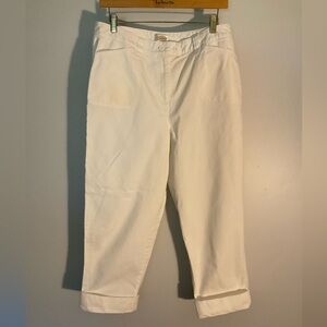 White cotton Talbots pants 14